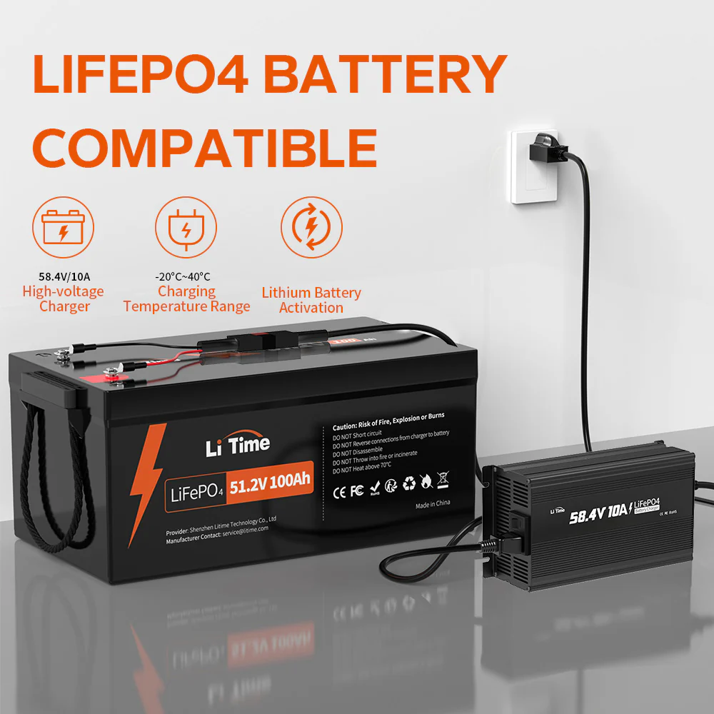 LiTime 48V (58.4V) 10A LiFePO4 Lithium Battery Charger - Image 7