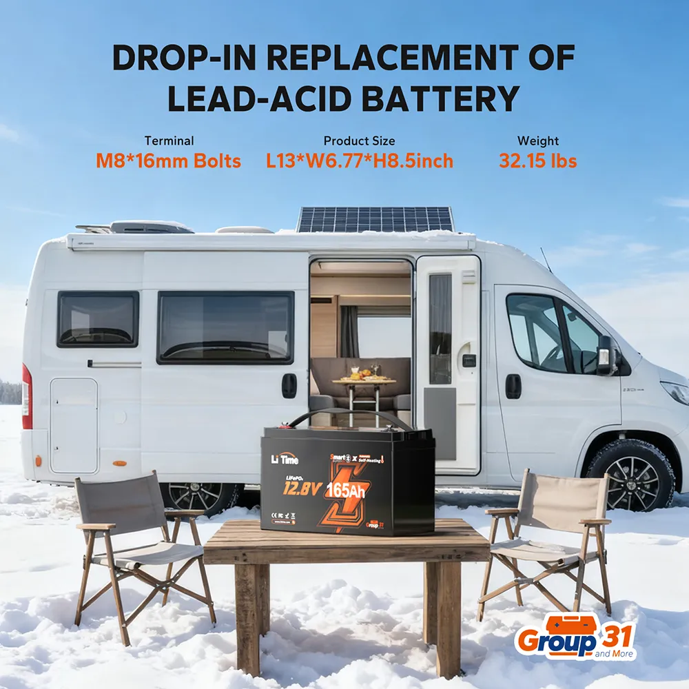 LiTime 12V 165Ah Smart Self Heating Lithium Battery for RV and Camping - Image 9