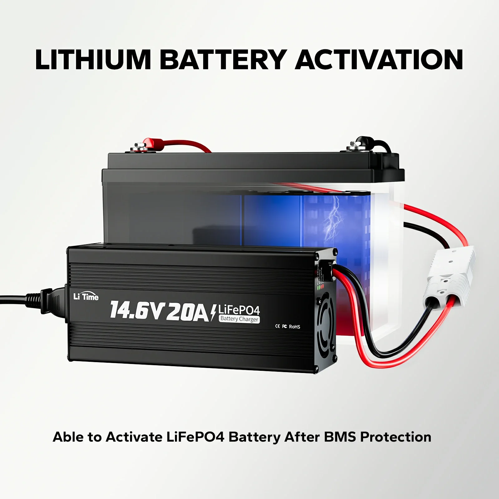 LiTime 12V (14.6V) 20A LiFePO4 Lithium Battery Charger - Image 3