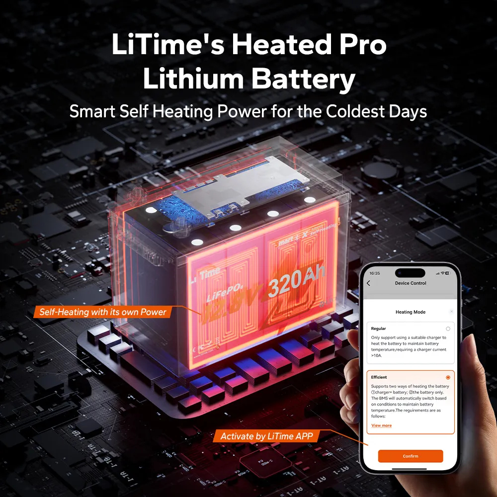 LiTime 12V 320Ah Mini Smart Self Heating Lithium Battery for RV and Camping - Image 4