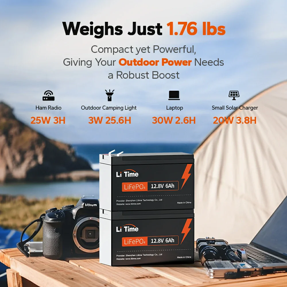 LiTime 12V 6Ah LiFePO4 Lithium Battery - Image 5