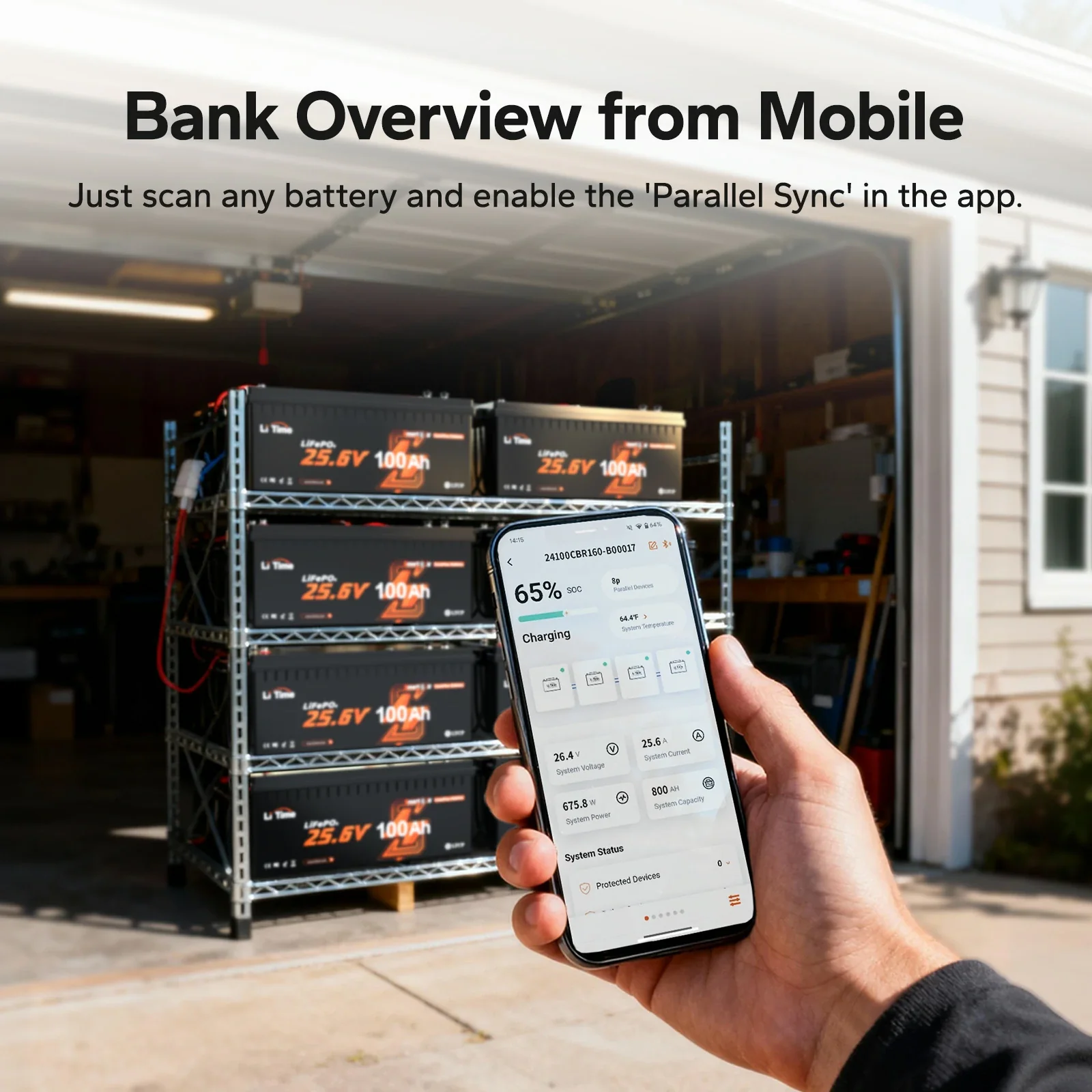 LiTime 24V 100Ah Smart ComFlex Battery with Bluetooth & Victron Comms | All-in-One Power Solution - Image 4