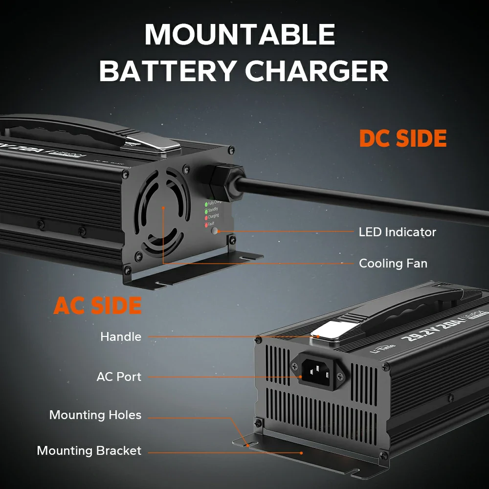 LiTime 24 (29.2) Volt 20A Mountable Lithium Battery Charger - Image 6