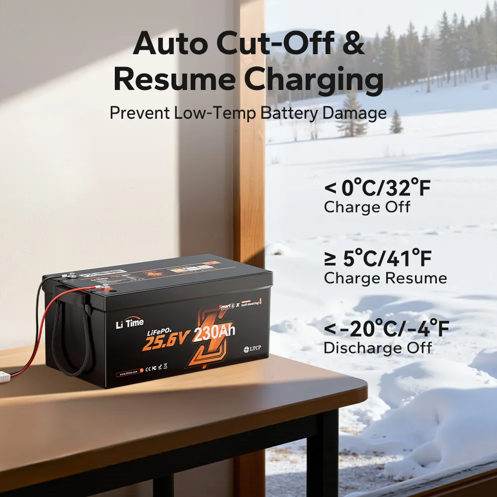 LiTime 24V 230Ah Smart Self Heating Lithium Battery for RV and Off-Grid - Image 5