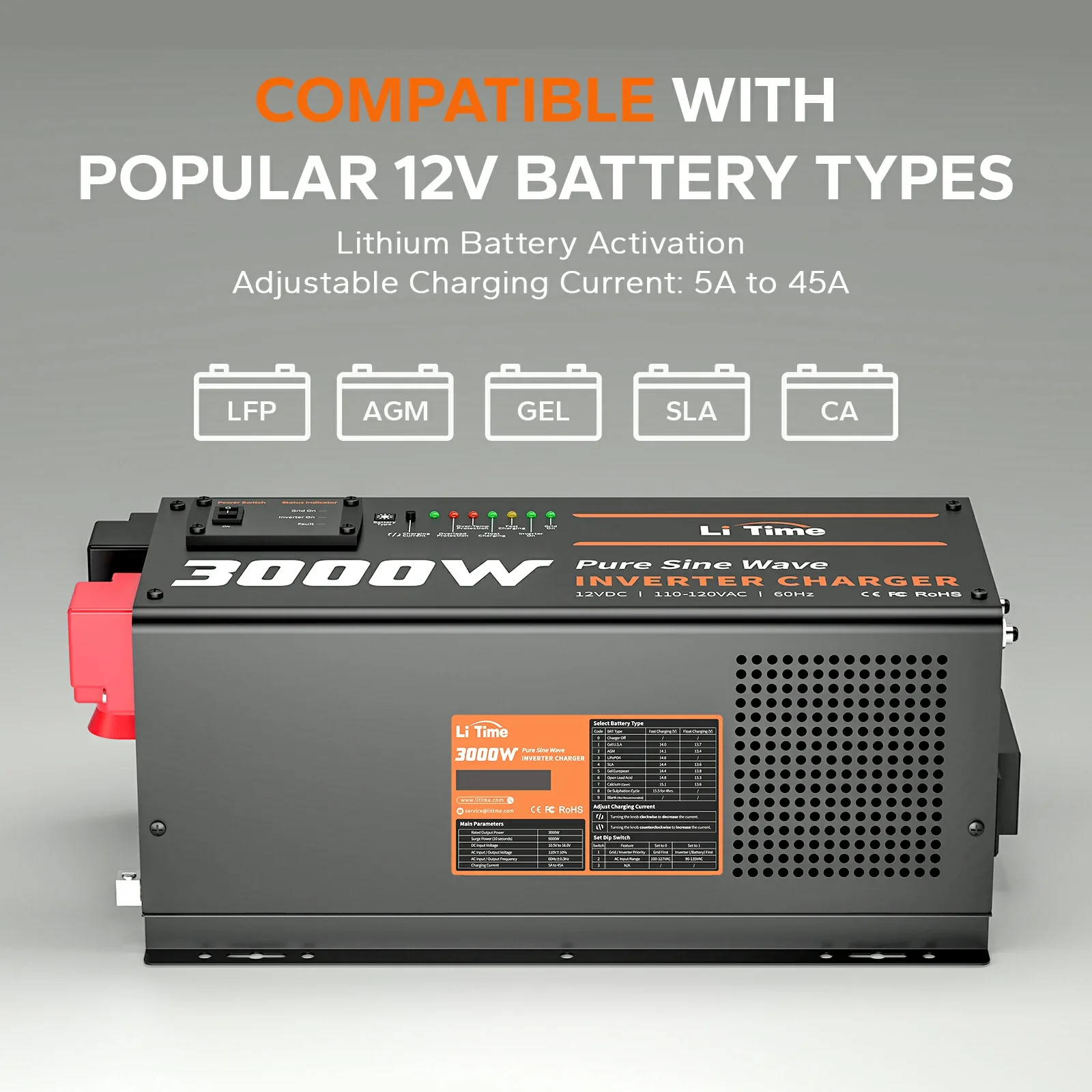 LiTime 3000 Watt Pure Sine Wave Inverter Charger - Image 7