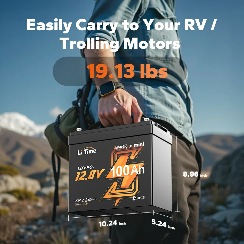✅Like New✅LiTime 12 Volt 100Ah Mini Smart - Small 12V Bluetooth Battery - Image 10