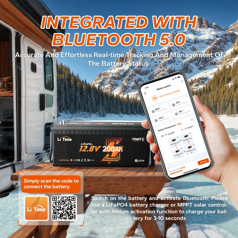 ✅Like New✅LiTime 12V 200Ah Bluetooth Lithium Battery for RVs, Marine - Image 7