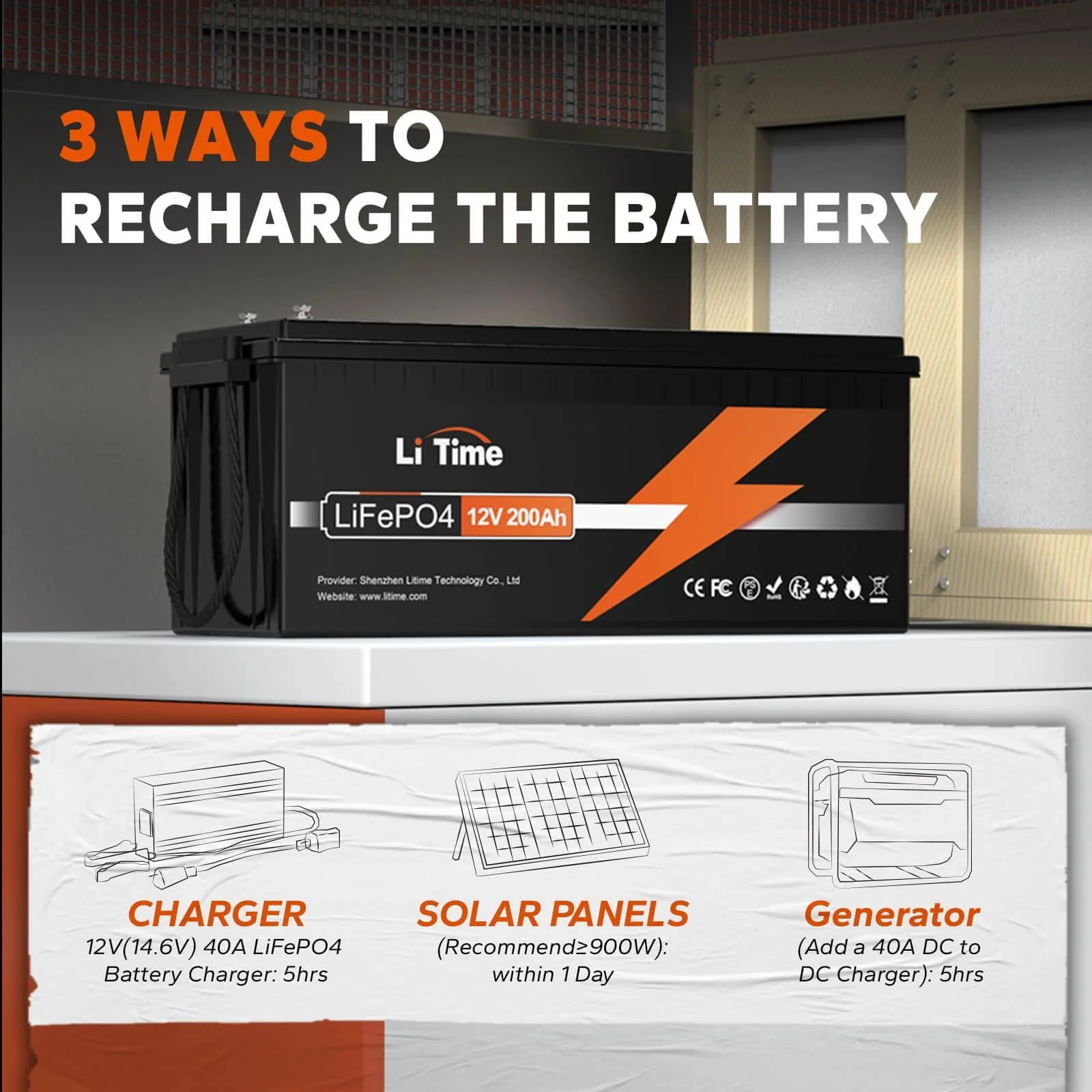 ✅Like New✅LiTime 12V 200Ah LiFePO4 Lithium Battery - Image 5