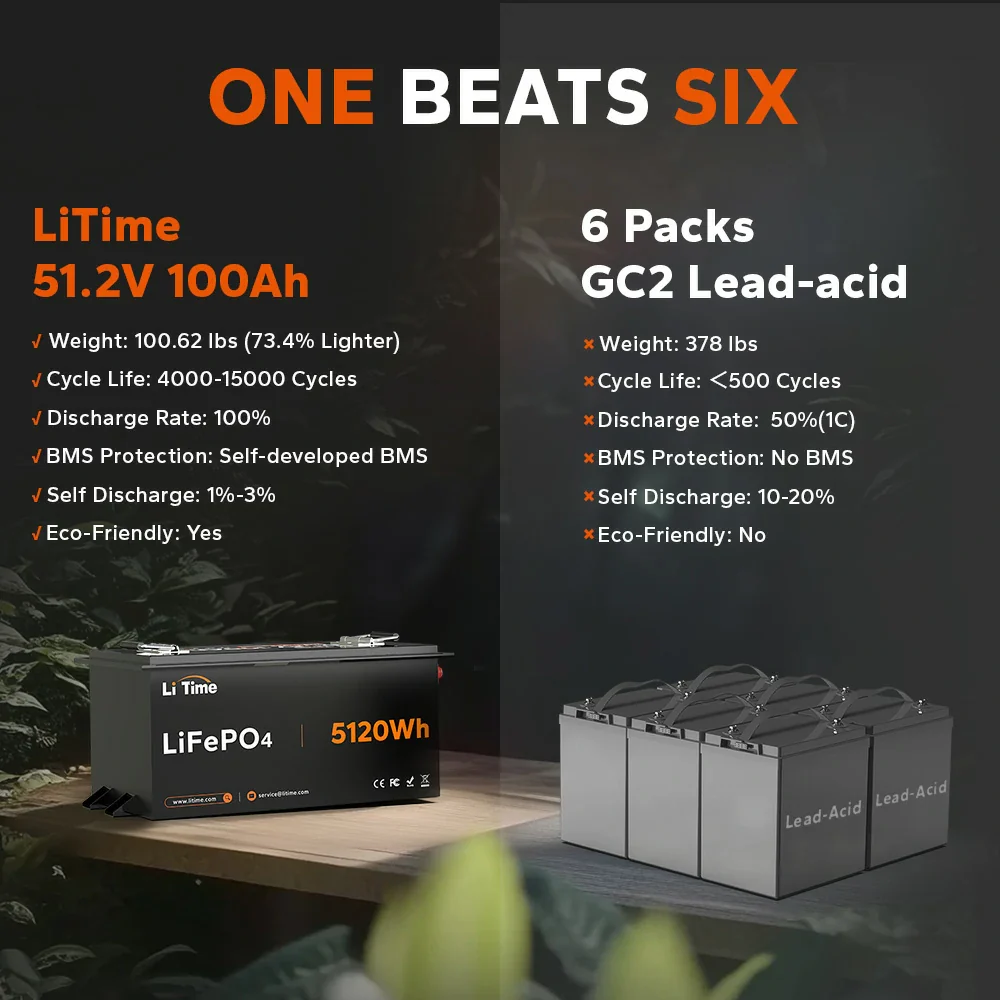 ✅Like New✅LiTime 48V 100Ah Golf Cart Metal Case Lithium Battery - 200A BMS & Real-Time Monitoring - Image 6