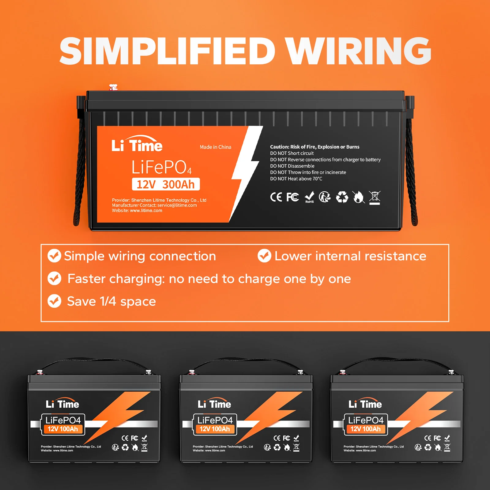 LiTime 12V 300Ah LiFePO4 Lithium Battery for RV - Image 9