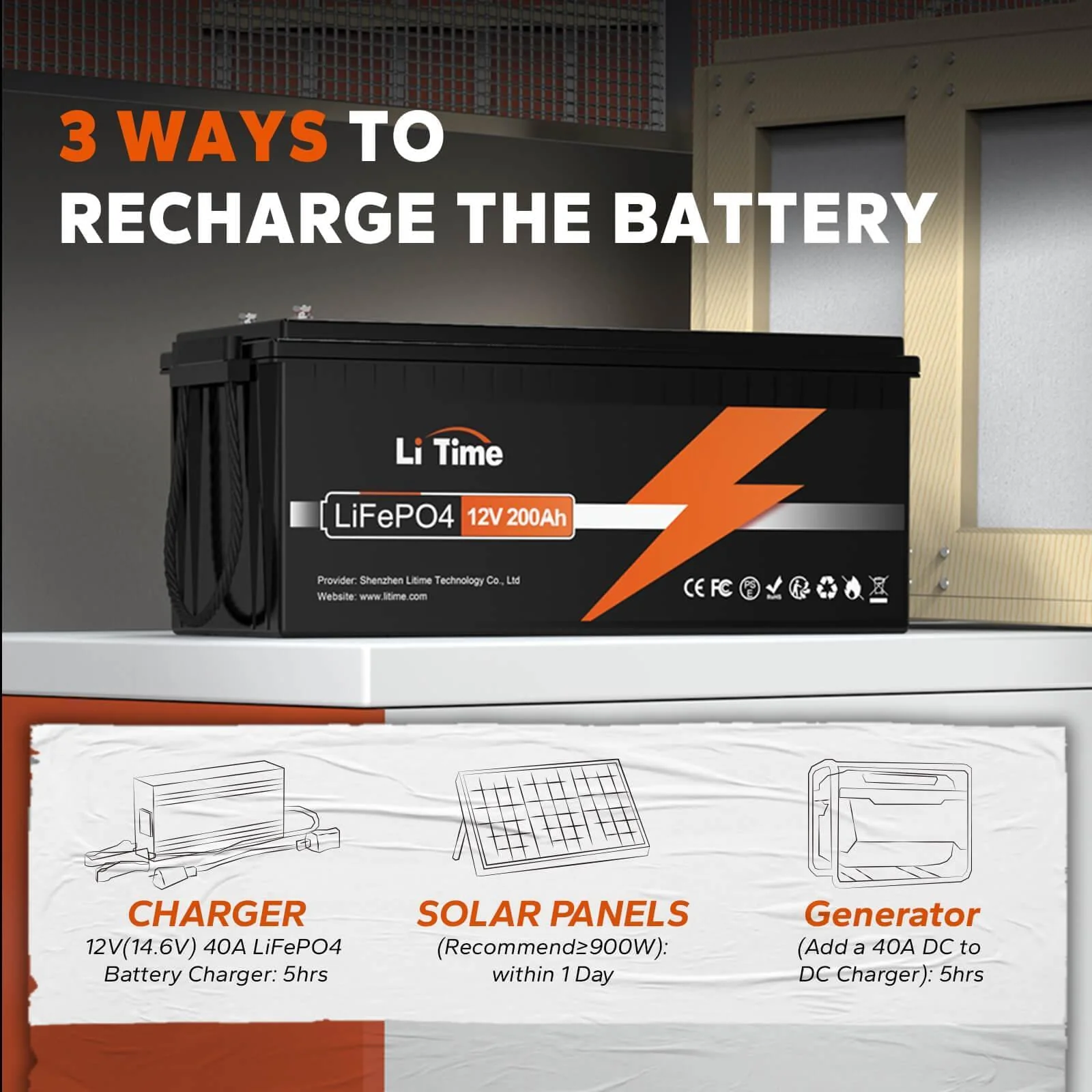 LiTime 12V 200Ah LiFePO4 Deep Cycle Lithium Battery - Image 12